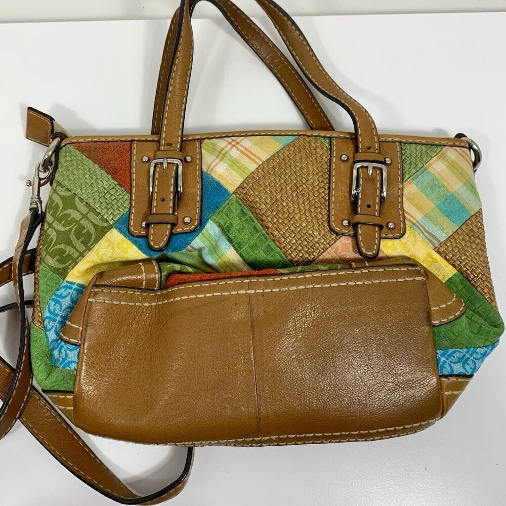 Fossil Key Fob Multicolor Argyle Patchwork Leathe… - image 5